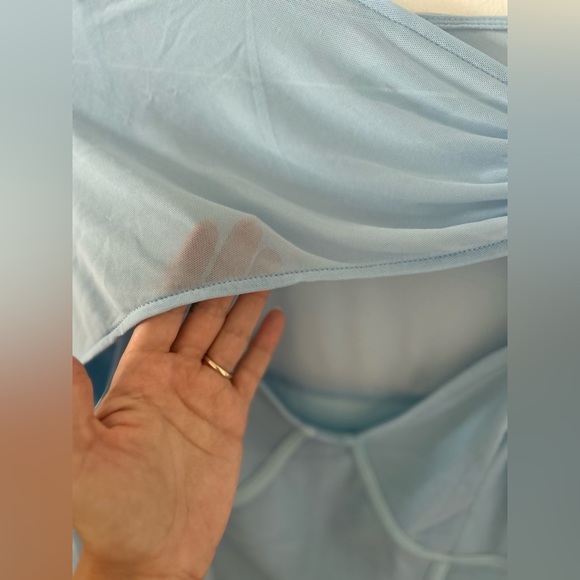 SHEIN - Sheer Mesh Ruched Yoke Peekaboo Front Bustier Top - Large - Picture 14 of 15